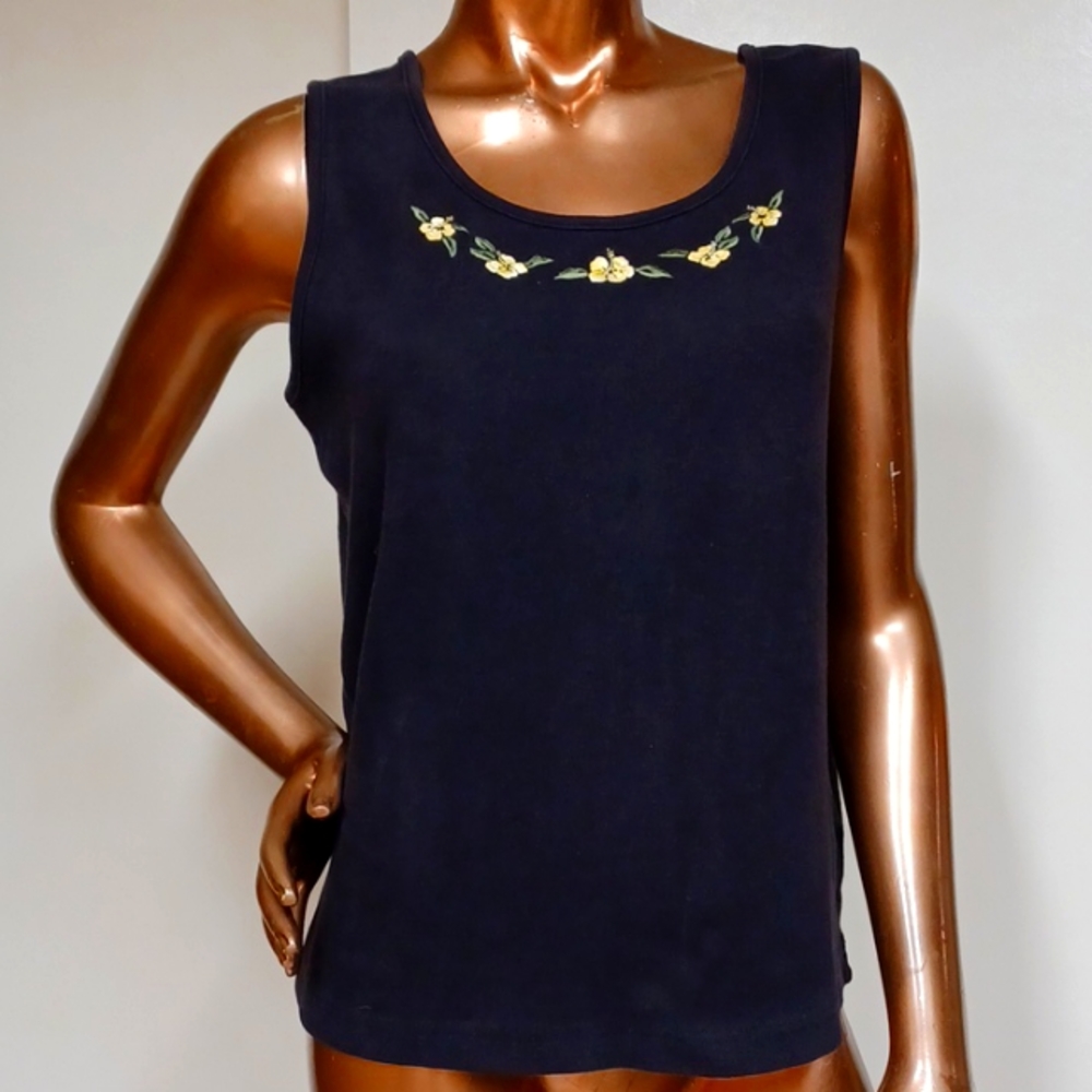 Classic Element Tropical Embroidery Tank Top